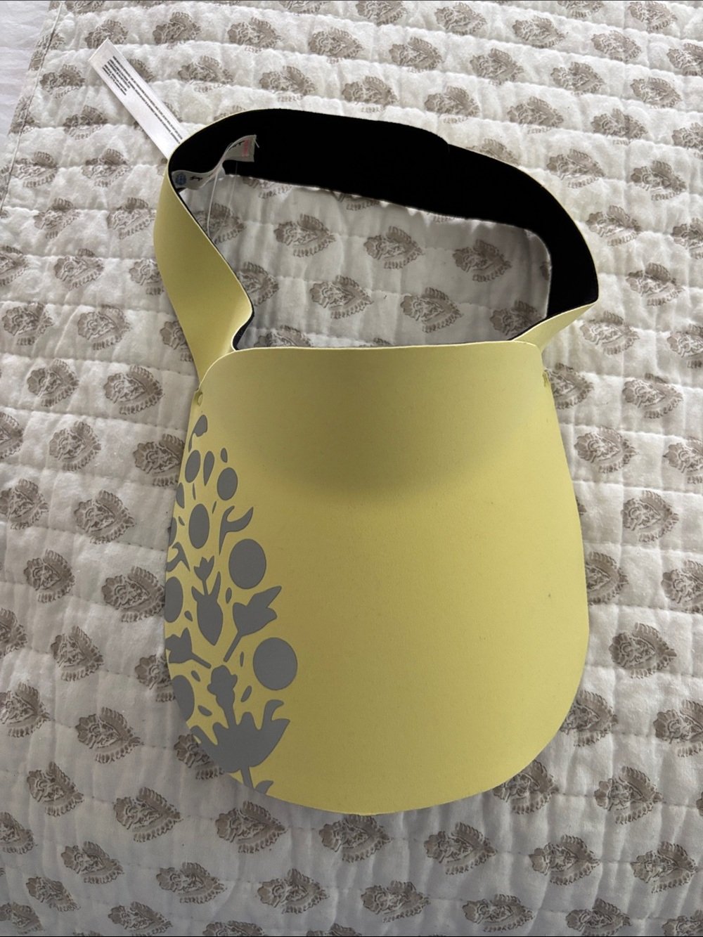 FP Movement by Free People Yellow and Gray Logo-Trim Visor NWOT